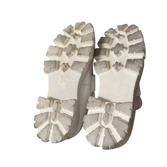DREAM PAIRS Lug Sole Loafers Platform Chunky Heel White Shoes Size 11